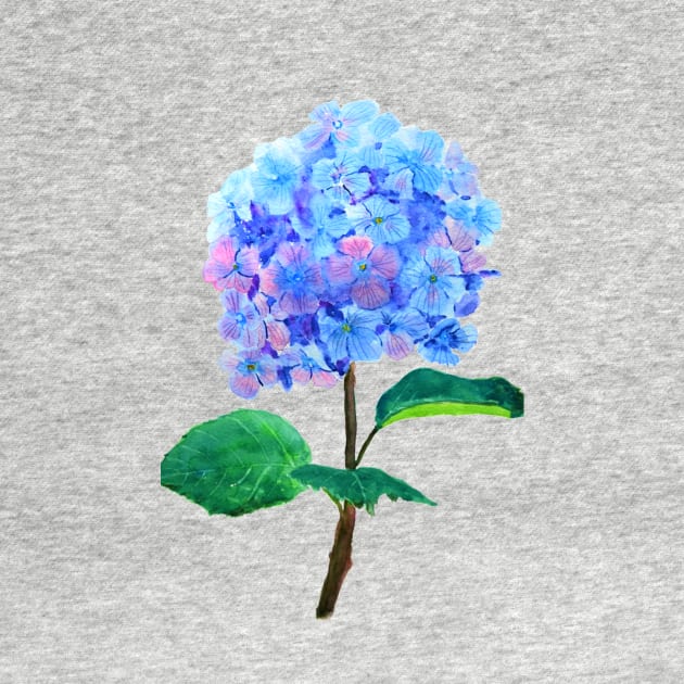 blue purple hydrangea watercolor painting by colorandcolor